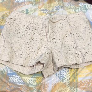 Beige Patterned Shorts